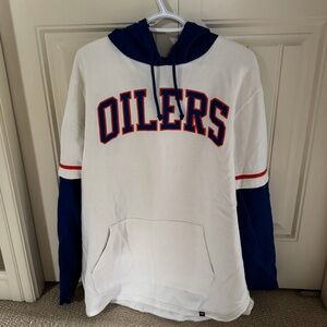 Edmonton Oilers 47 White and Blue Oilers Hoodie